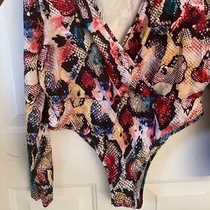 Multicolor Snake Print Onesie